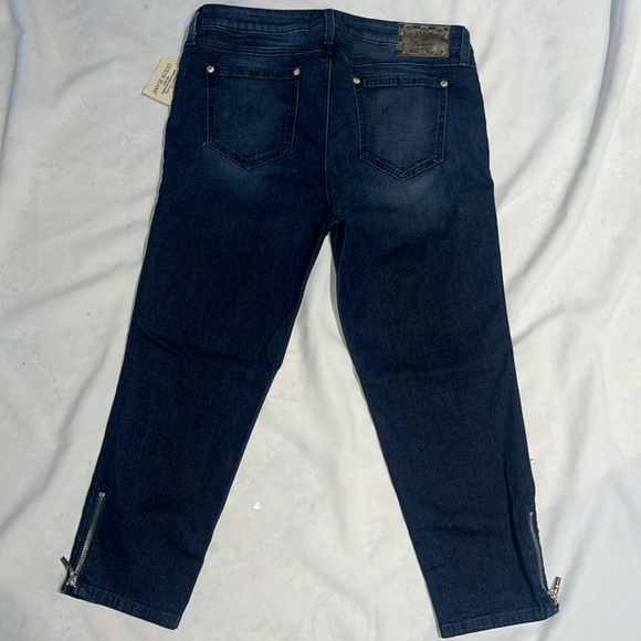 New Guess Marciano Cropped Zip Bottom Slim Leg Jeans 31 - Picture 5 of 10